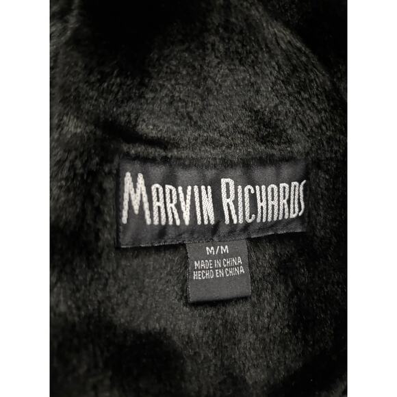 Marvin Richards Black Faux Fur Lined Hooded Jacket Medium - Picture 3 of 5
